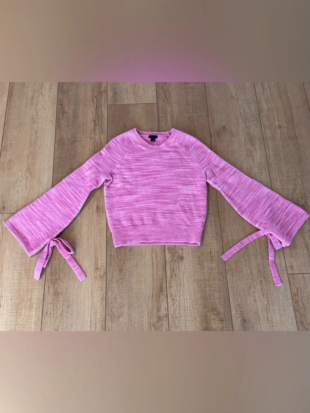 J.Crew Collection Pink Alpaca Tie Bell Sleeve Sweater XS
